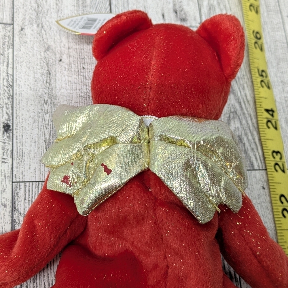Ty Gift Sparkling Red Bear with Gold Accents - Picture 5 of 5